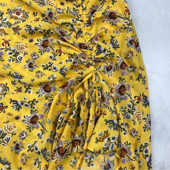 Max Studio: Ruffle Floral Print Slit Tie Maxi Skirt Summer Spring Size Large NWT - Picture 3 of 6